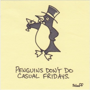 penguins dont do casual